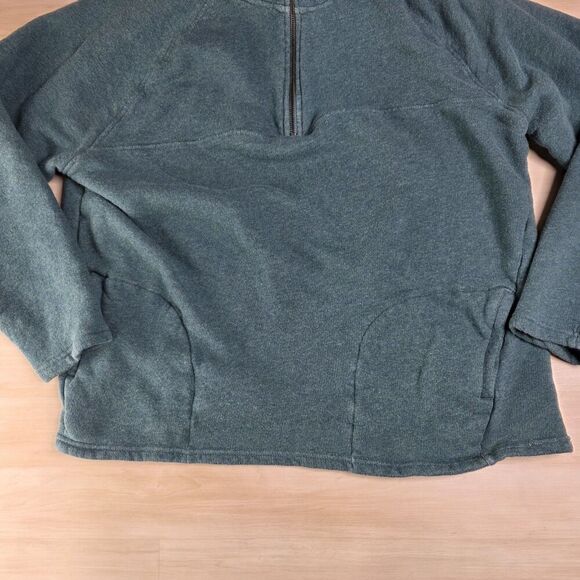 Pact 1/4 Quarter Zip Pullover Women's Organic Cotton Green Sweater Size XL - Picture 7 of 7